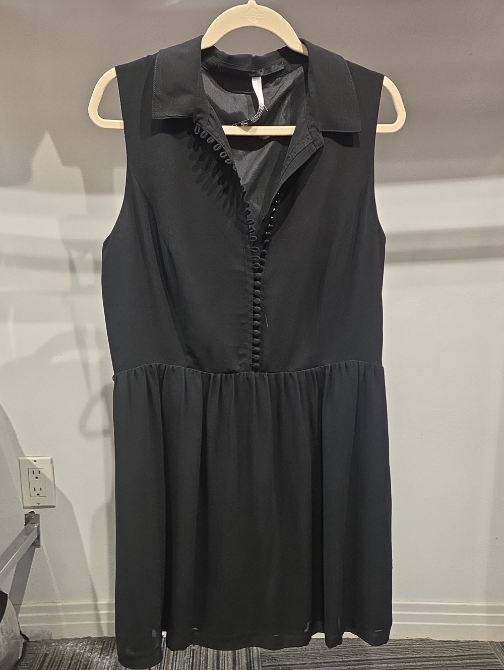 Kensie Collar Buttons Sleeveless Shirt Dress